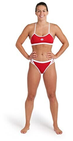 Arena Icons Solid Cross Back Bikini red/white