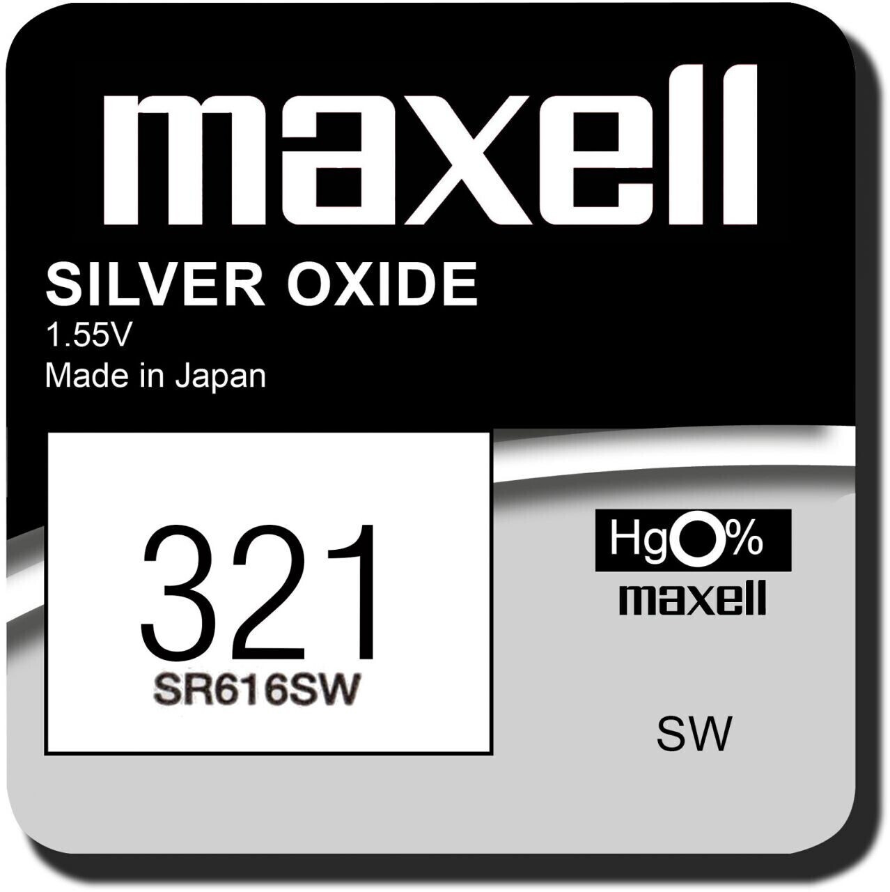 Maxell Lot de 10 piles SR920SW 1,55 V en oxyde d'argent pour montre