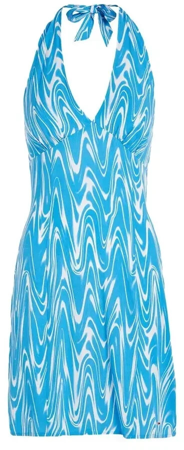 Tommy Hilfiger Swirl Print Halter Neck Dress (DW0DW15181) blue psychedelic print