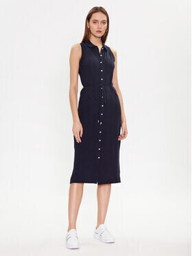 Tommy Hilfiger Sleeveless Slim Polo Midi Dress (WW0WW37838) desert sky