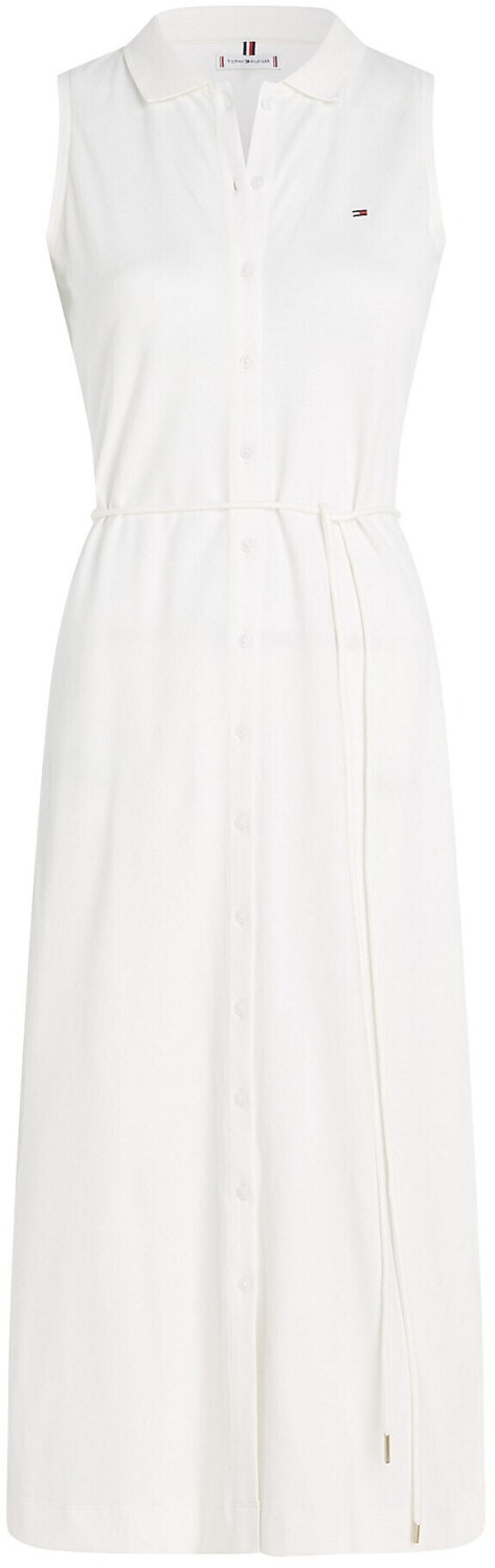 Tommy Hilfiger Sleeveless Slim Polo Midi Dress (WW0WW37838) ecru