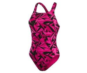 Speedo Women's Hyperboom Allover Medalist Swimsuit Swimming Costume Pink  BNWT