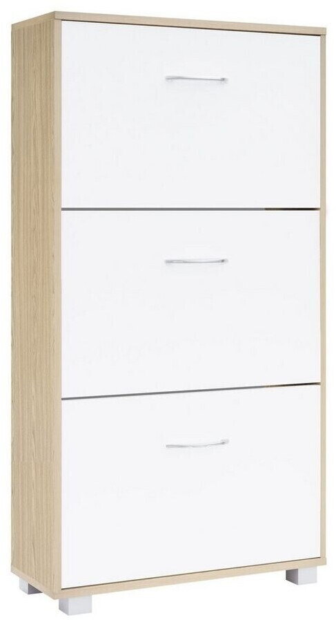 Casaria Shoe Cabinet 115x60x24cm oak/white