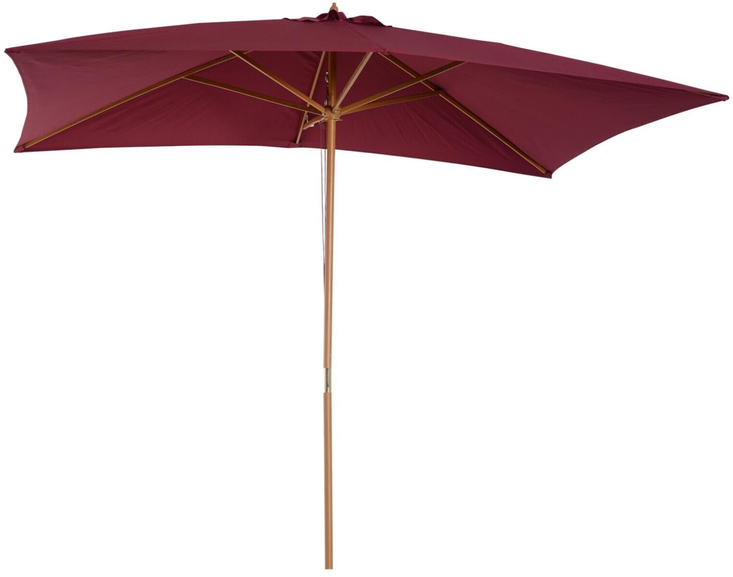 Outsunny Parasol 2,95 x 2 m mât en bois bordeaux