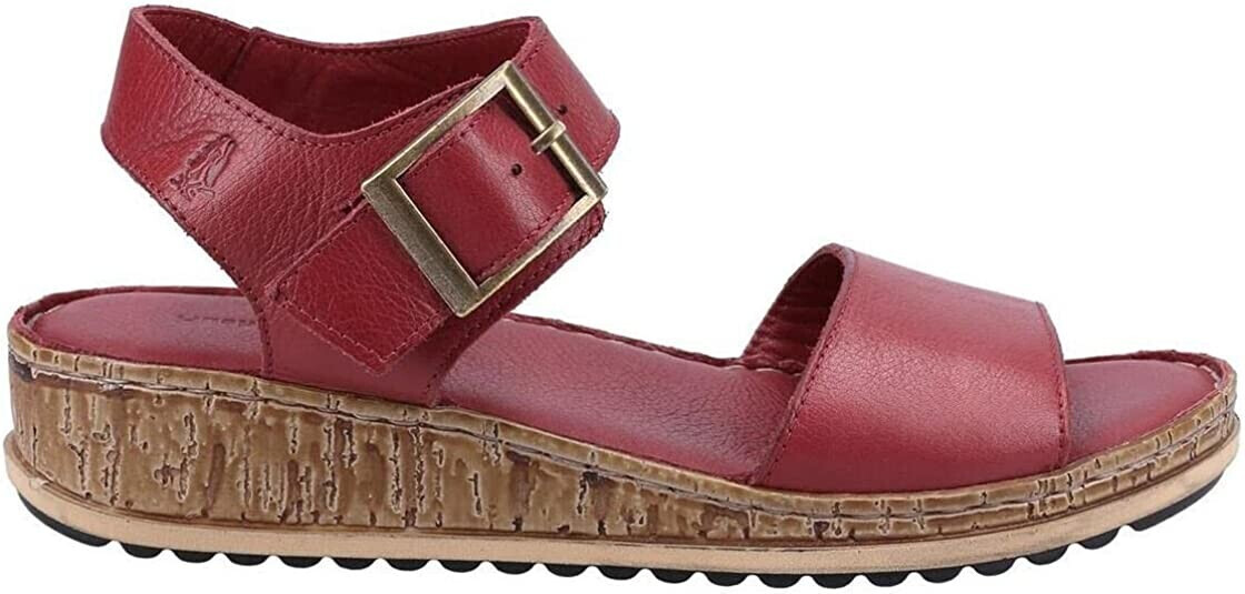 Buy Hush Puppies Ellie Leather Wedges dark red from 53.92 Today