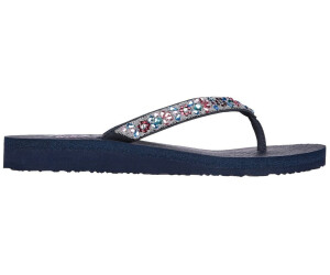 Skechers navy blue hot sale flip flops