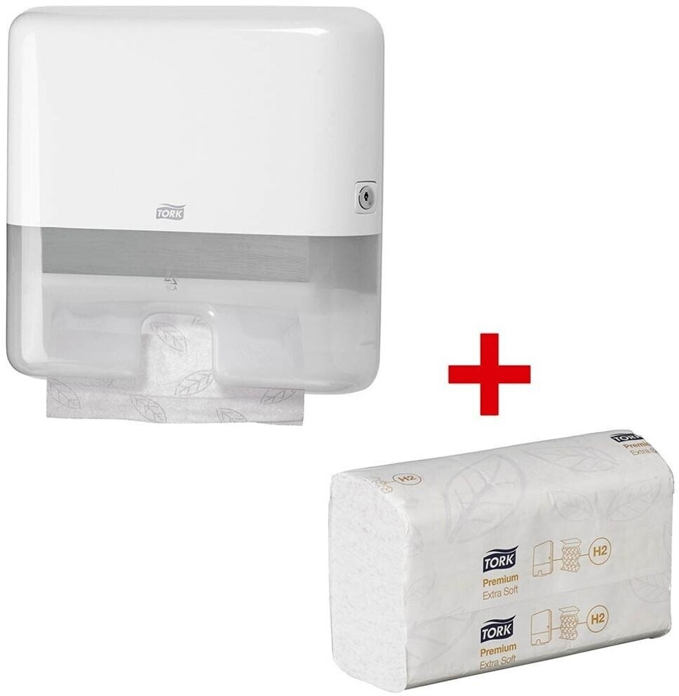 Tork Xpress Elevation Mini Towel Dispenser white + Towls H2 Premium