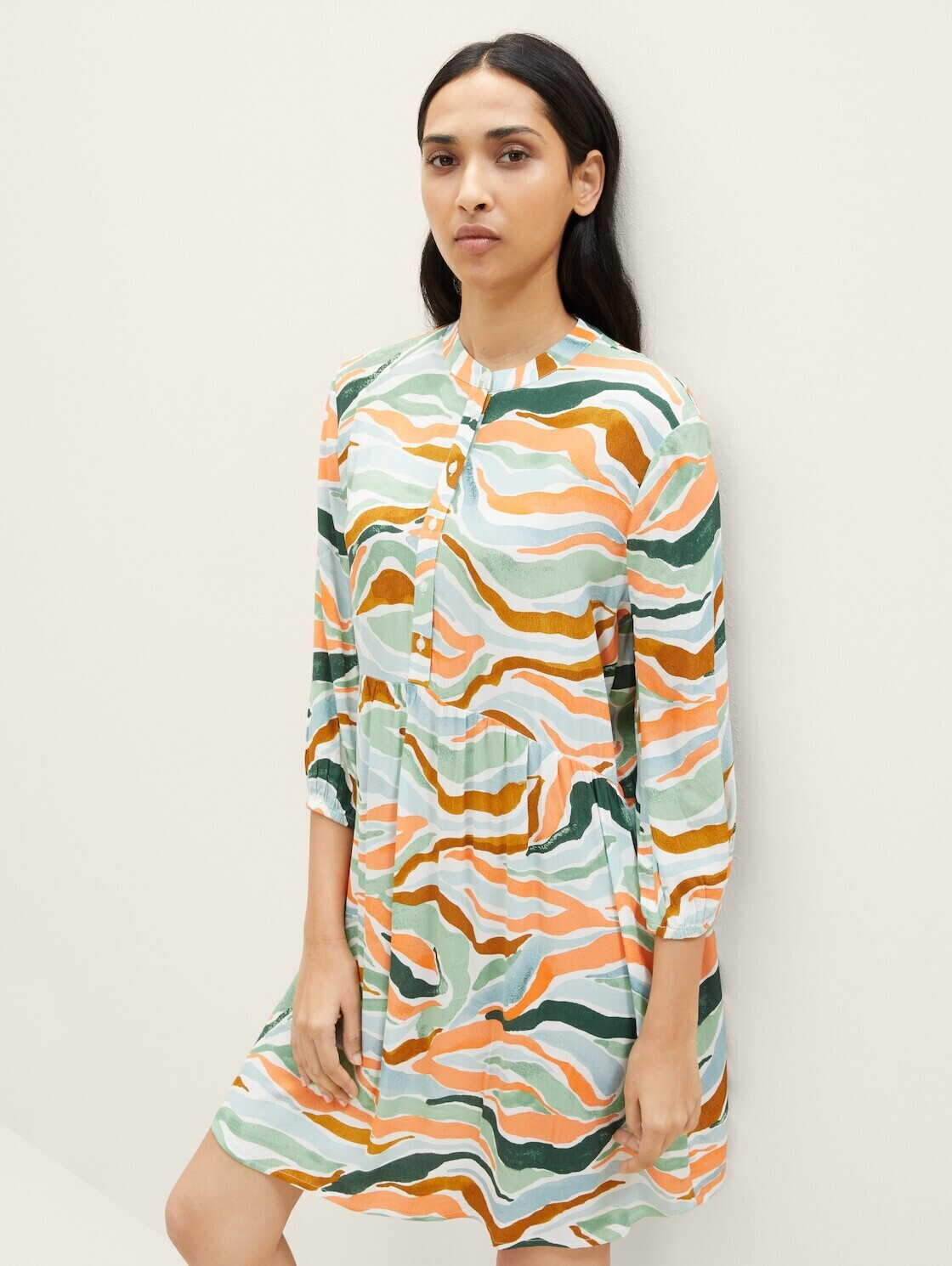 Tom Tailor Kleid mit 19,39 wavy Allover € | design ab colorful Print bei (1035862) Preisvergleich