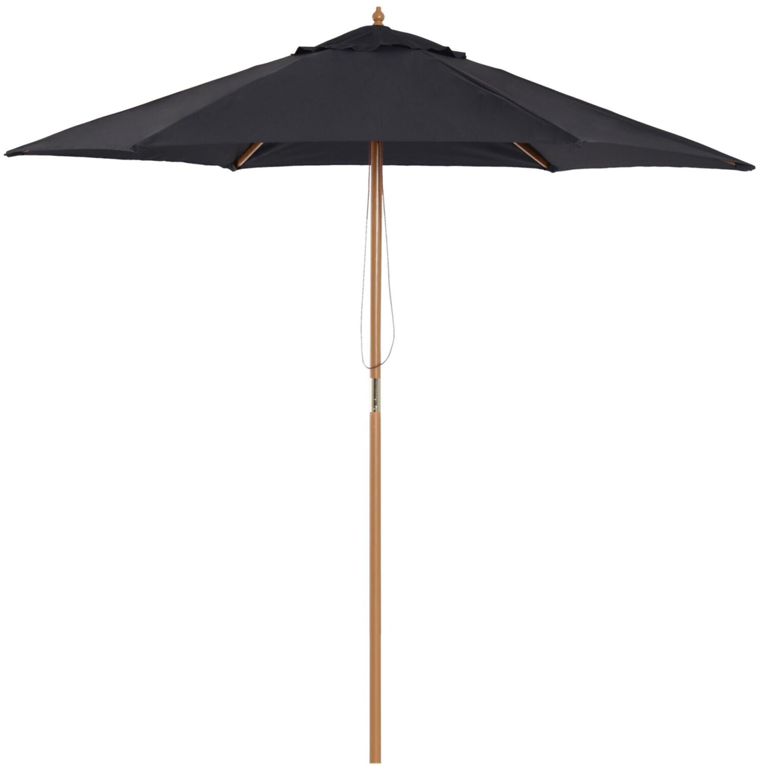 Outsunny Parasol 2,5 m mât en bambou noir