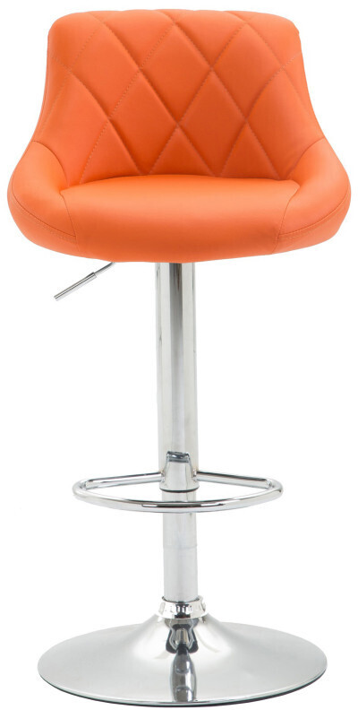 CLP Set of 2 bar stools Lazio imitation leather orange