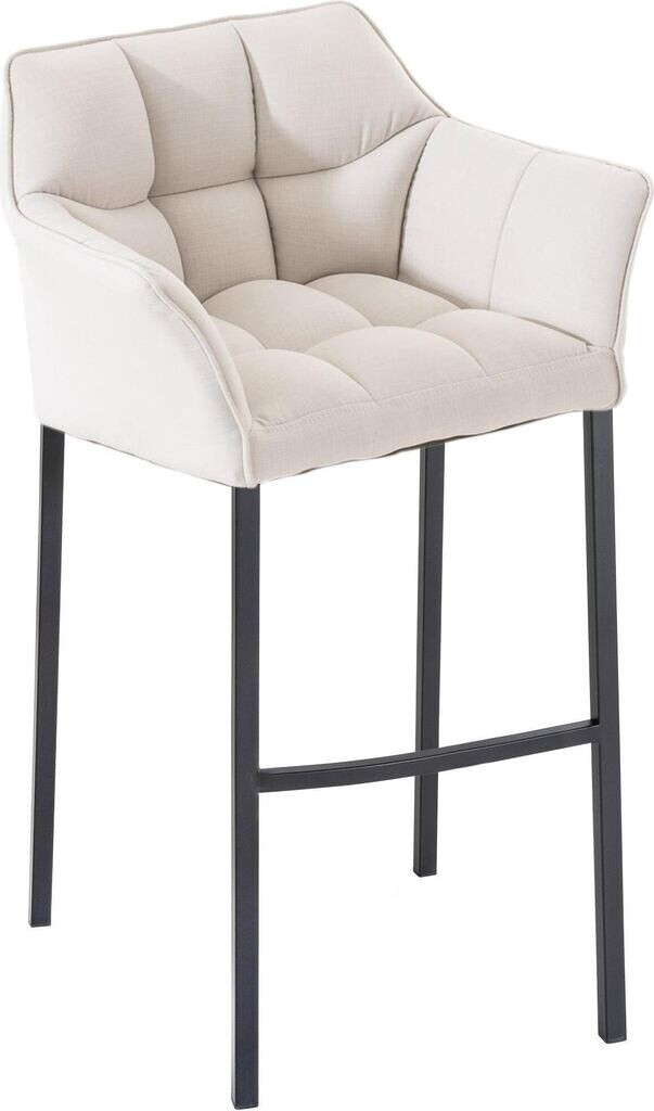CLP Bar stool Damaso B fabric with 4-leg frame white