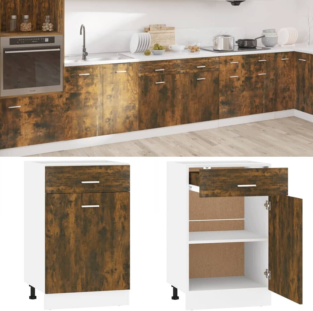 Photos - Kitchen System VidaXL Base cabinet with smoked oak drawer 50x46x81,5 cm 