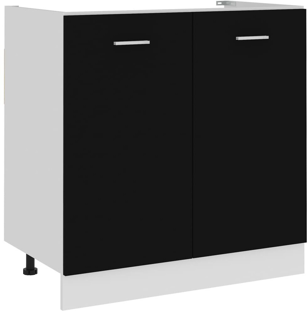 Photos - Kitchen System VidaXL Sink base cabinet black 80x46x81,5 cm 