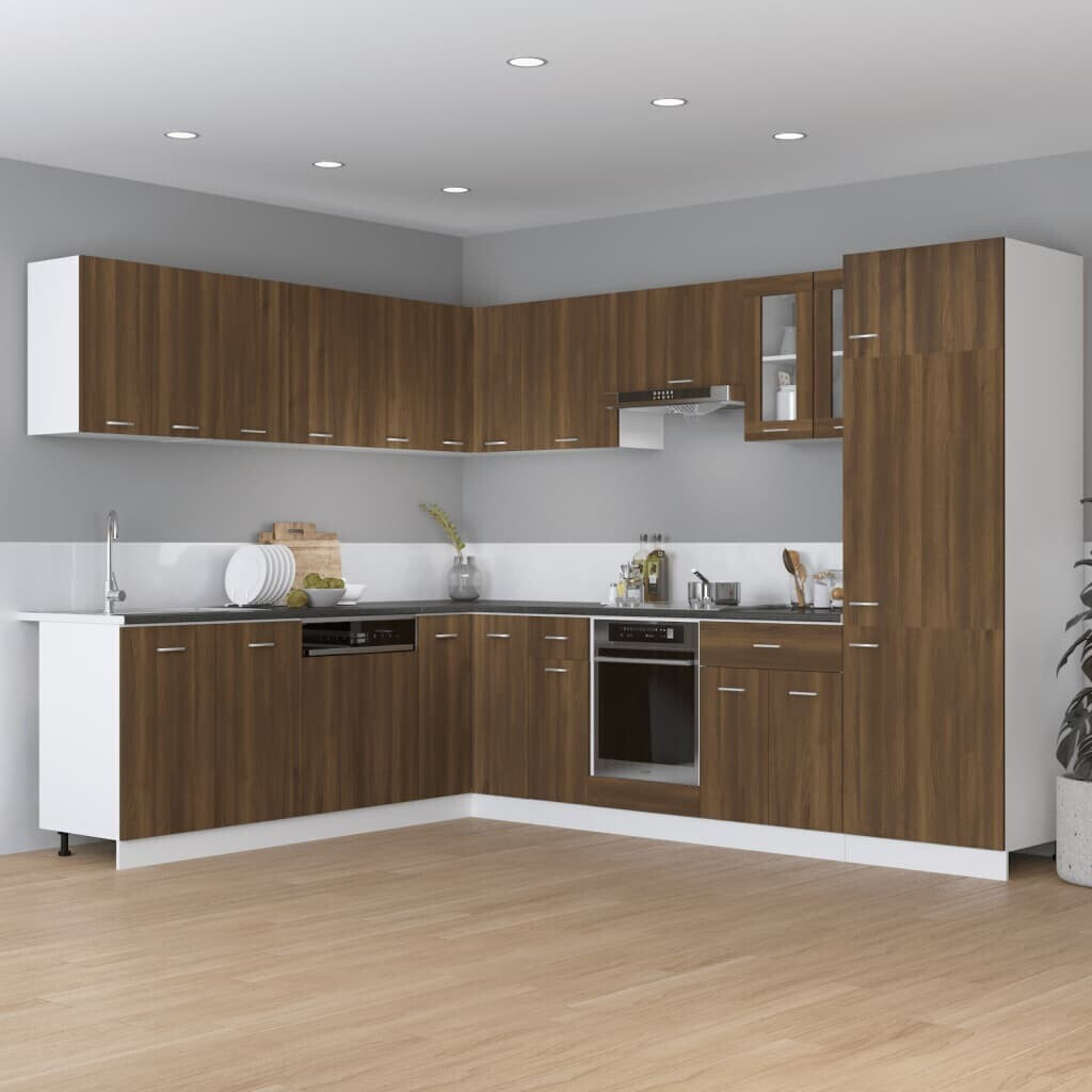 vidaXL Base cabinet with drawer brown oak effect 30x46x81,5 cm