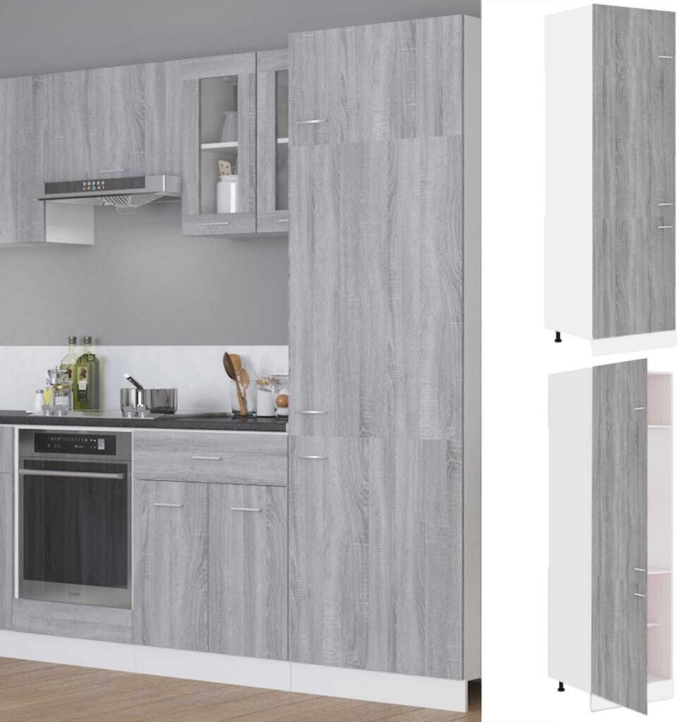 Photos - Kitchen System VidaXL Fridge cabinet Gray Sonoma 60x57x207 cm 