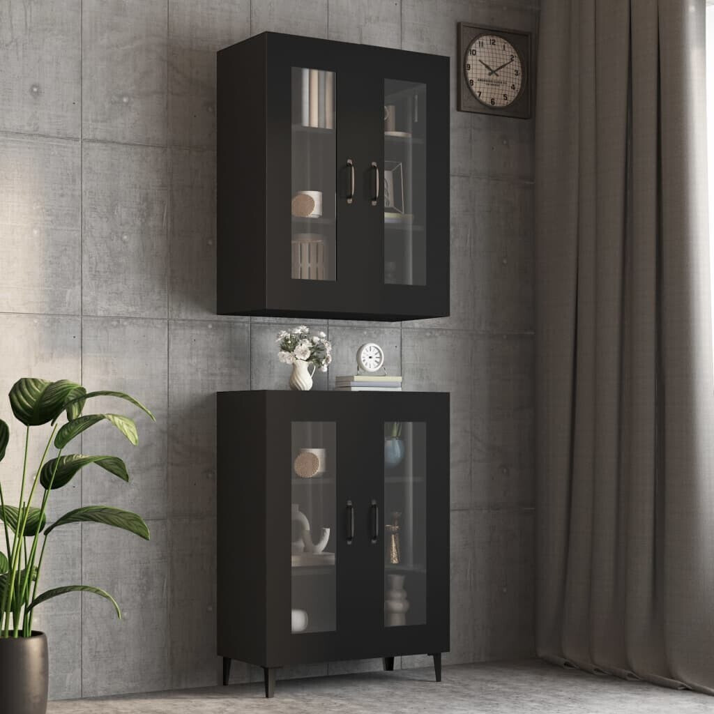 Photos - Kitchen System VidaXL Wall cabinet Black 69,5x34x90 cm 