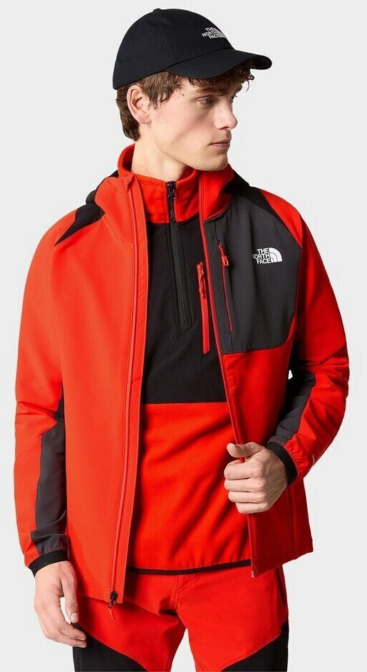 North face red shop and black fleece jacket