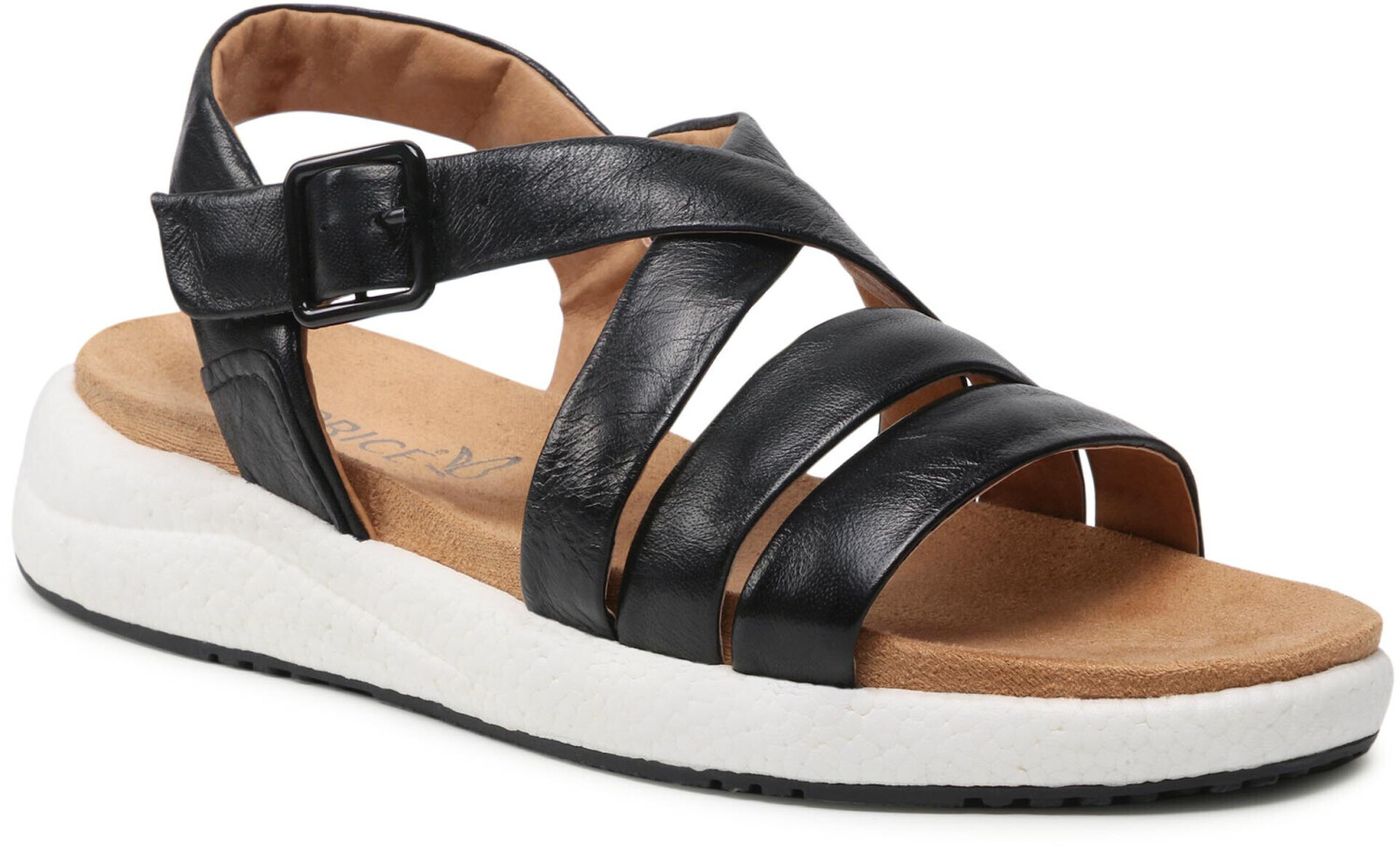 CAPRICE Sandali Piatti Donna 9-28705-42 - Larghezza G - Pelle Morbida Con Plantare Climotion - Tacco 40 Mm - Beige
