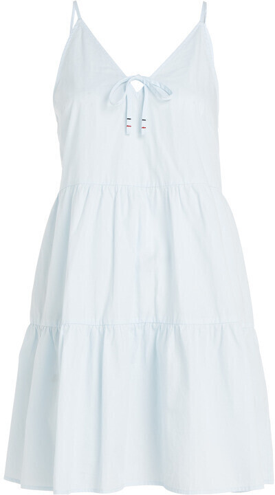 Tommy Hilfiger Tie Detail Poplin Tiered Mini Dress (DW0DW15184) shimmering blue