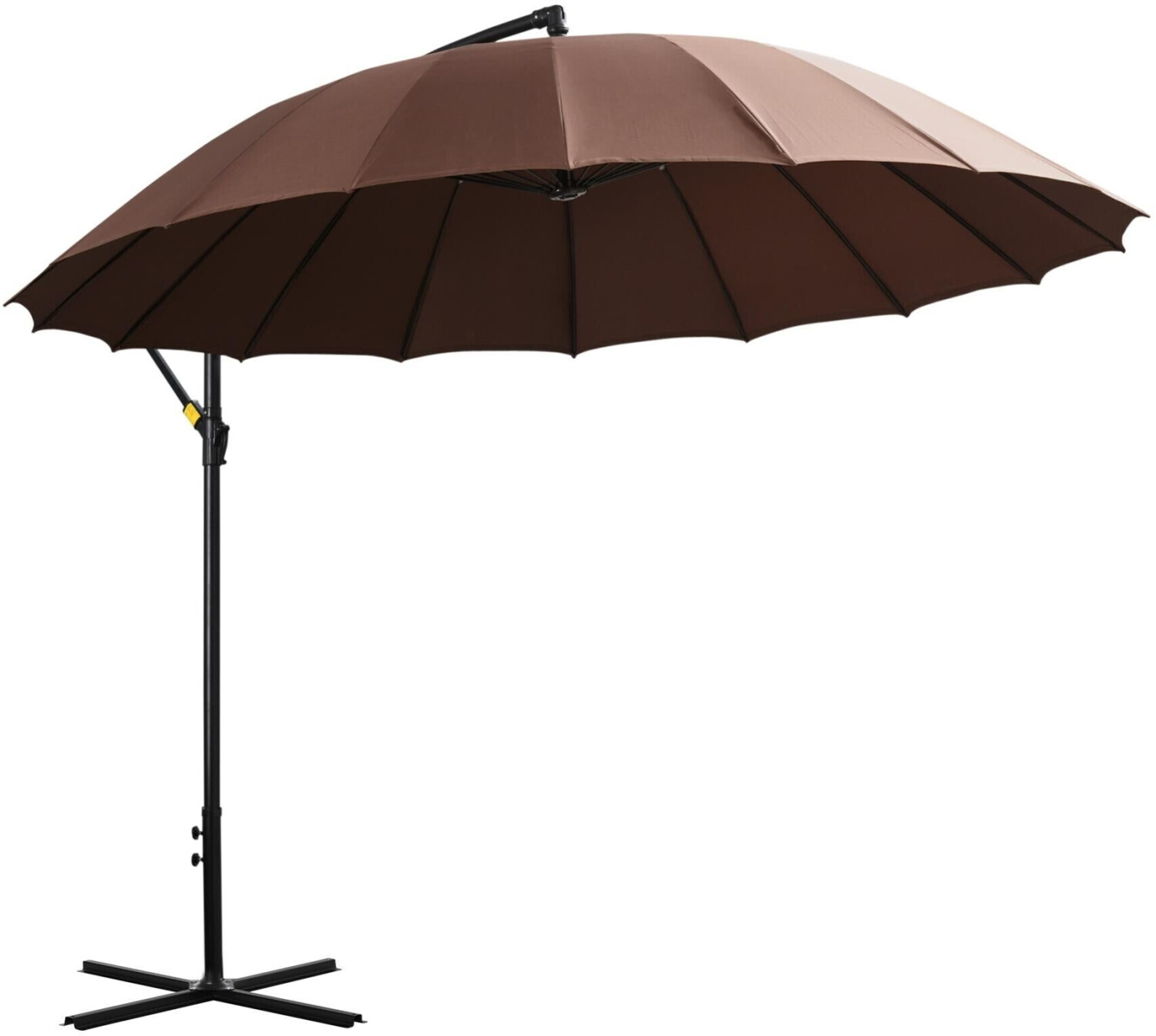 Outsunny Parasol déporté rond 2,96 m chocolat