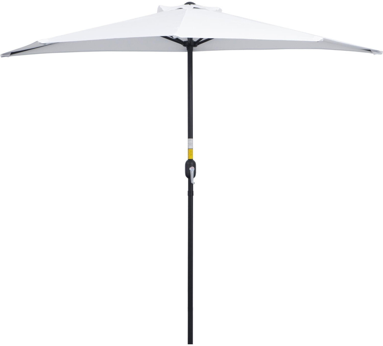Outsunny Demi-parasol 2,6 x 1,5 m blanc