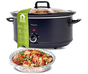 TurboTronic Slow Cooker 6,5 Warmhaltefunktion Sous Vide Retro-Look Black Anbratfunktion