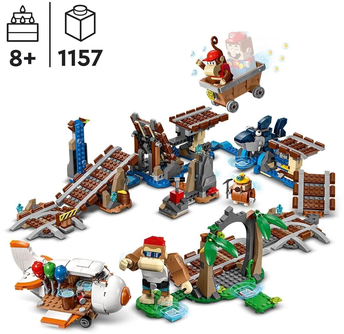Ensemble d'extension course de chariot de mine de diddy kong Lego