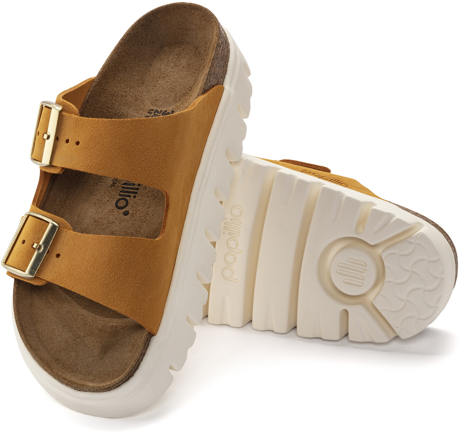Birkenstock Papillio Arizona Chunky Suede Leather apricot Wo kaufen Verfugbarkeit Preise bei idealo