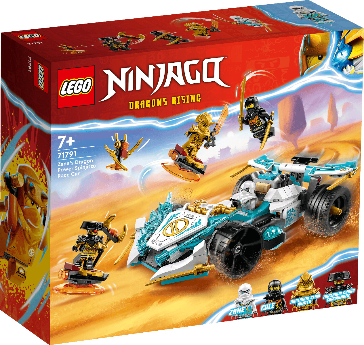 LEGO® NINJAGO 71791 La Voiture de Course Spinjitzu : le Pouvoir du Dragon  de Zane, Jouet Enfants 7 Ans jaune - Lego