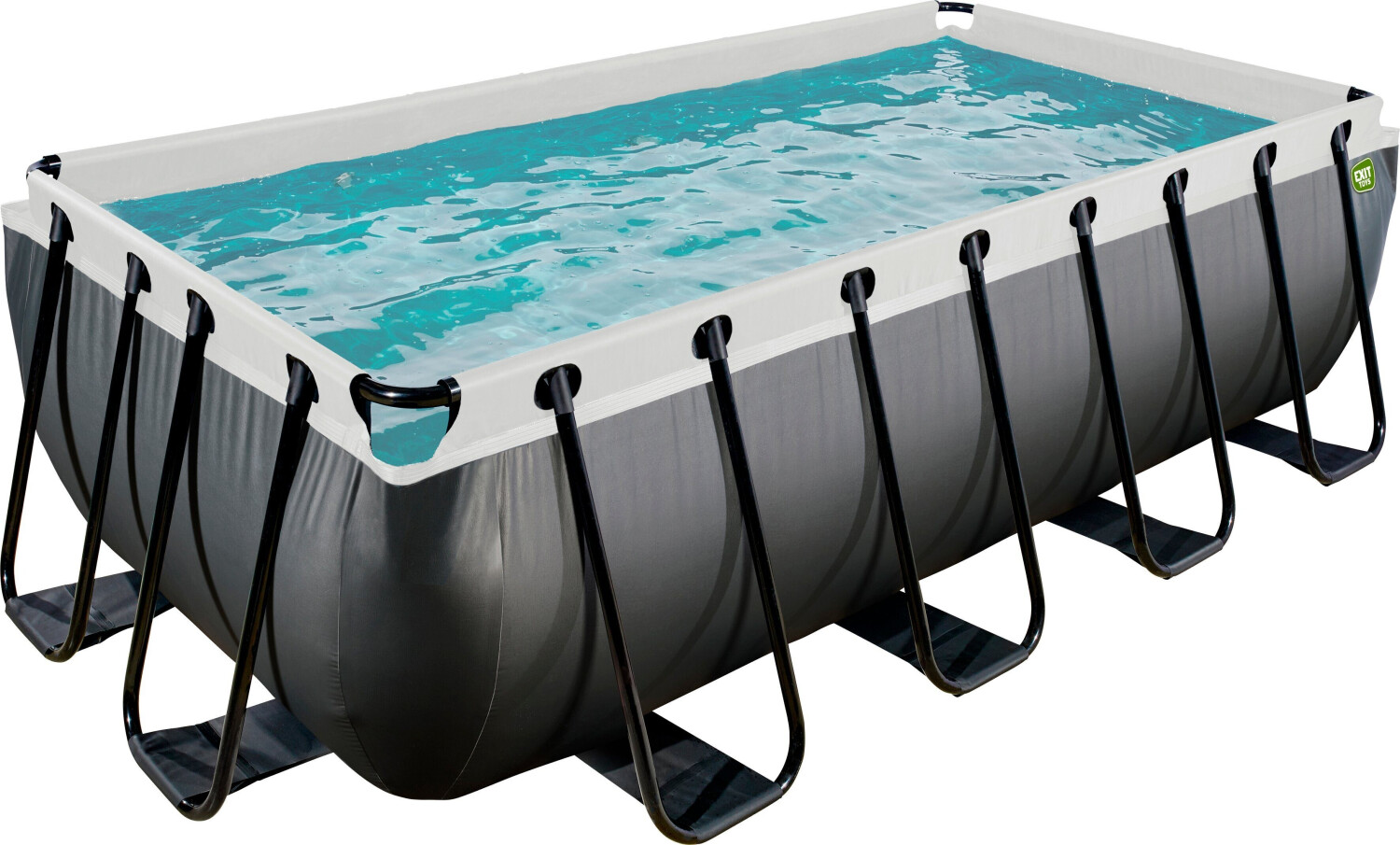 Exit Toys Framepool Black Leather Set 200x400x100 cm with Sand Filter grey/black