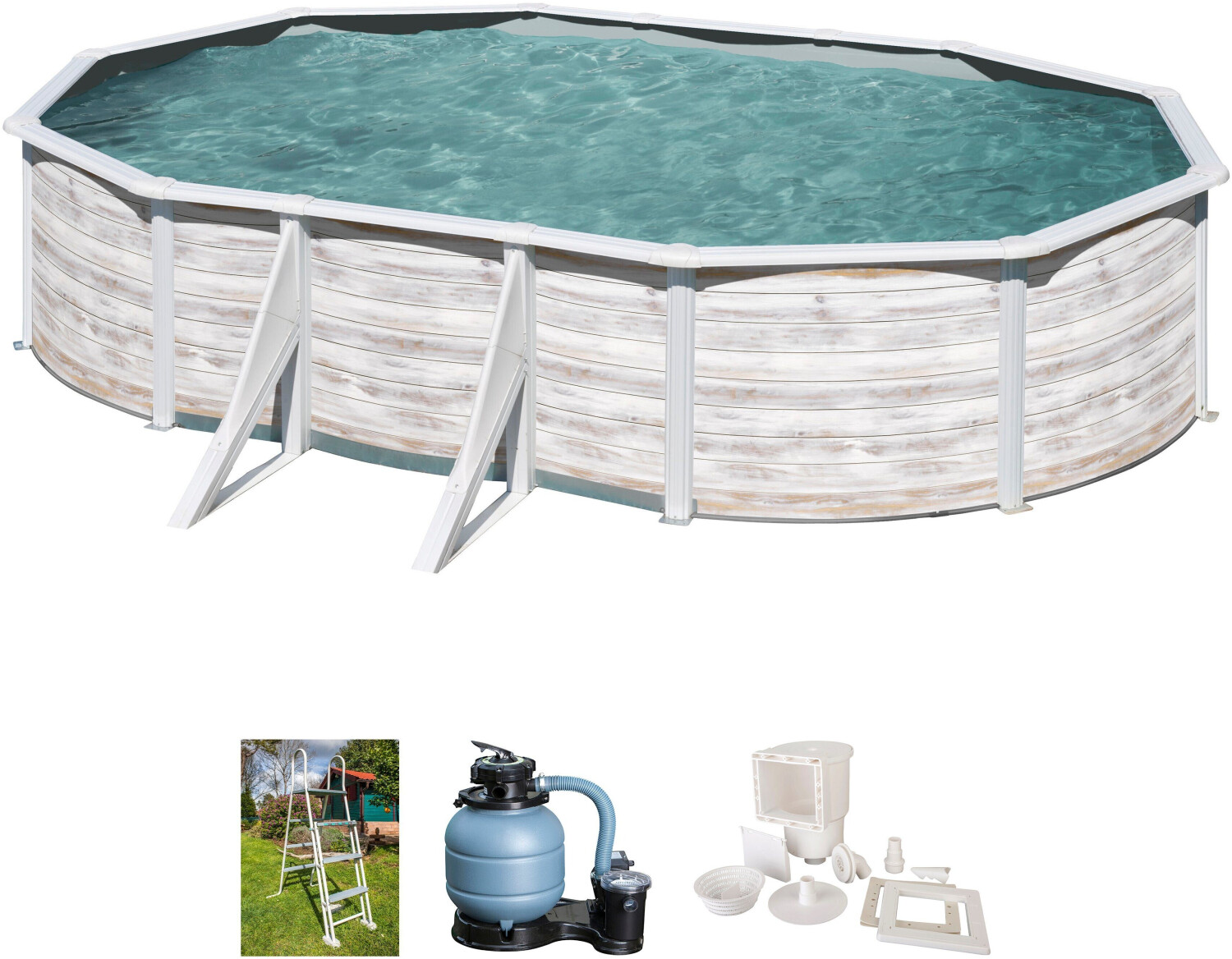 Gre Oval Pool Finlandia + FS320 500x527x122 cm (Set 4 pcs.)