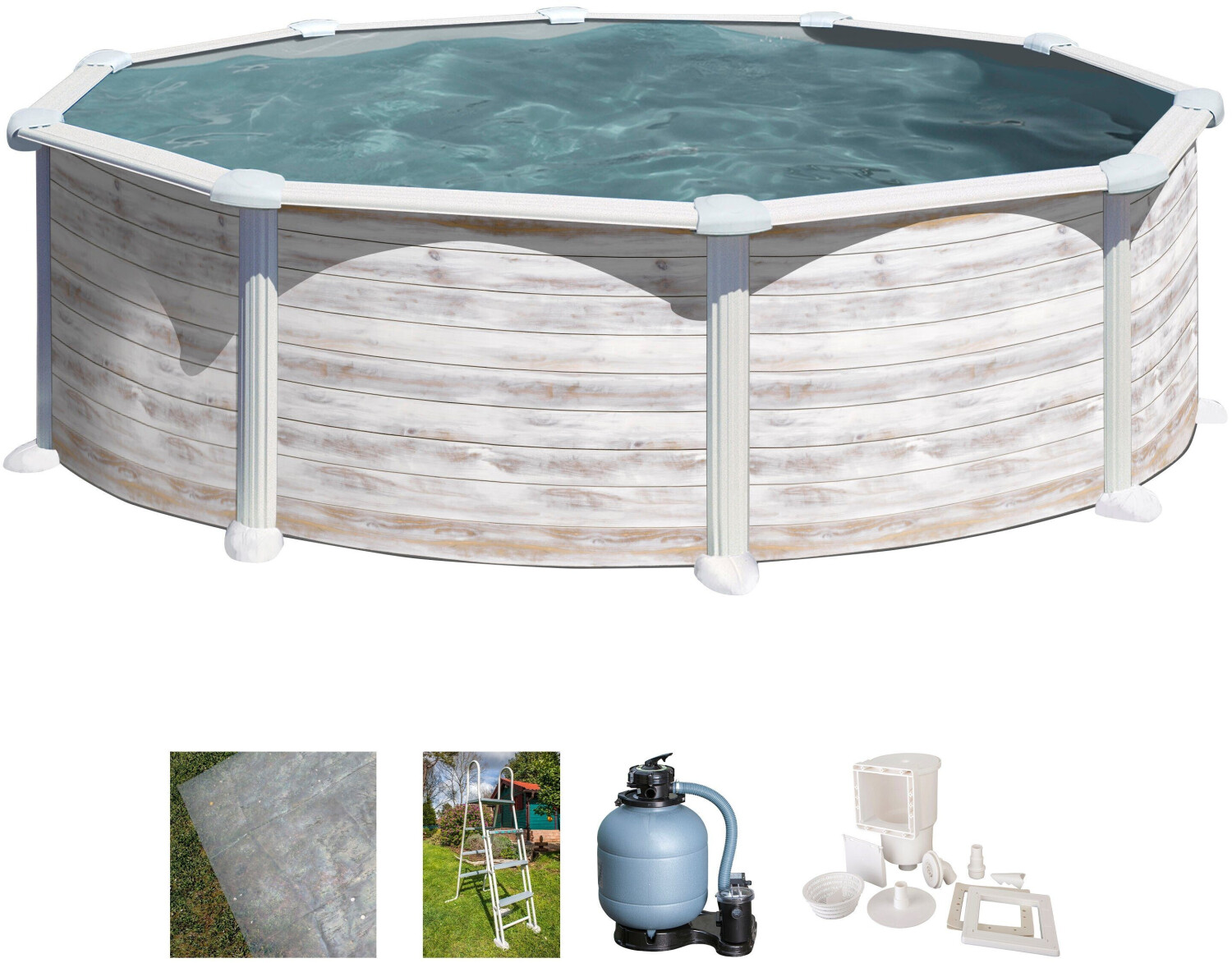 Gre Round Pool Groenlandia + FS400 Ø 480x132 cm (Set 5 pcs.)
