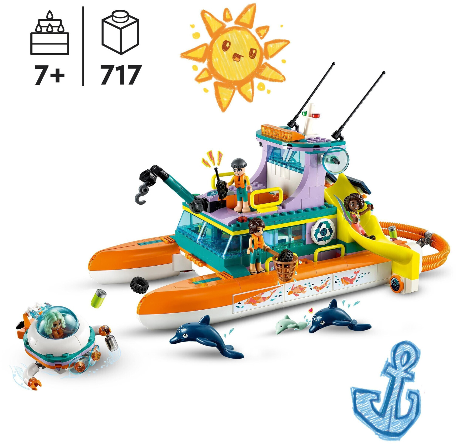 Barco de rescate lego friends on sale