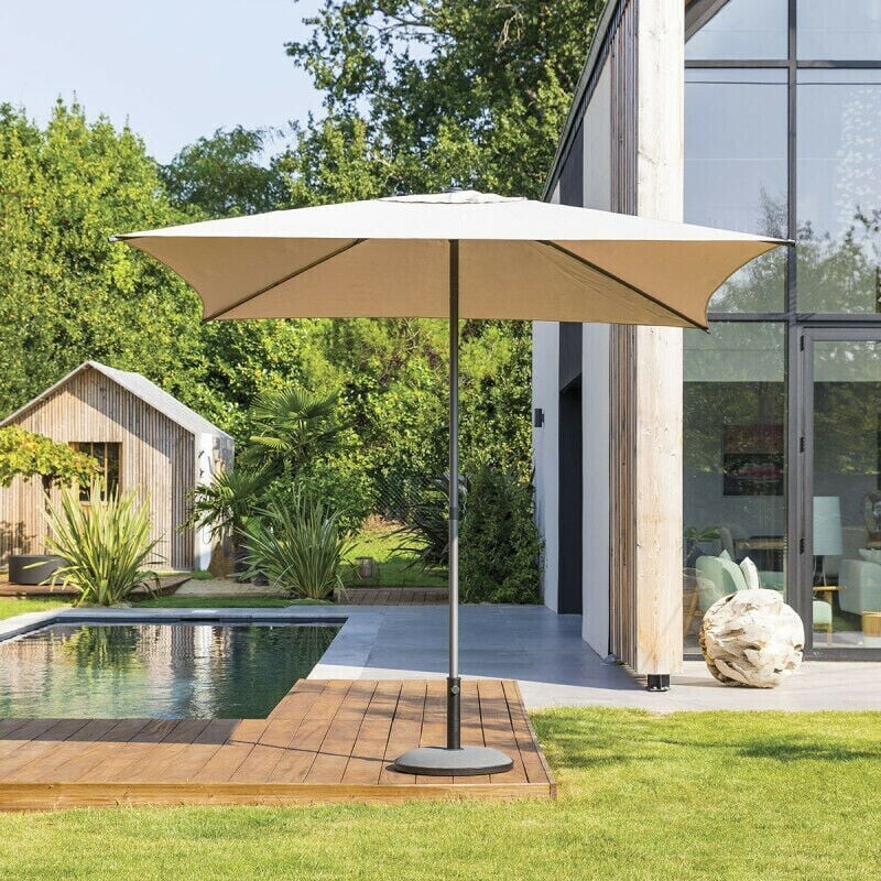 Hespéride Parasol droit carré Soya taupe