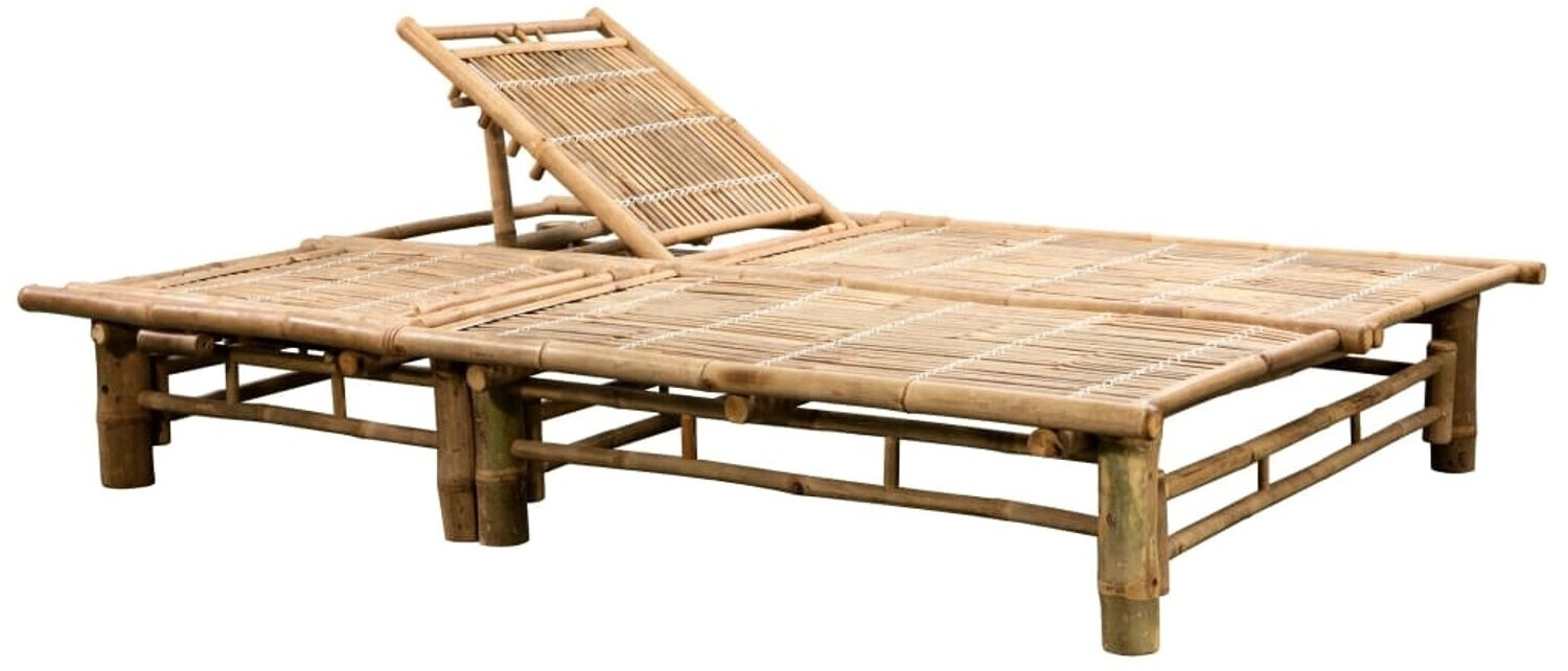 vidaXL 2-Personen-Sonnenliege mit Auflagen Bambus (3063948)