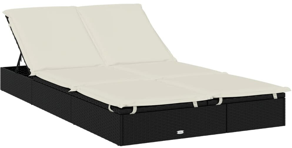 vidaXL Sonnenliegen 2 Stk. Schwarz 201x55x20 cm Poly Rattan (319645)