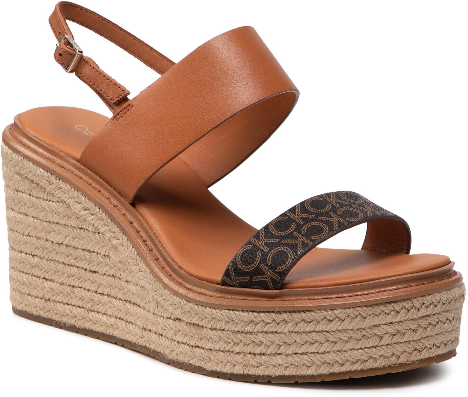 Calvin Klein Wedge Sndl 50 HW0HW00823 cognac/brown mono