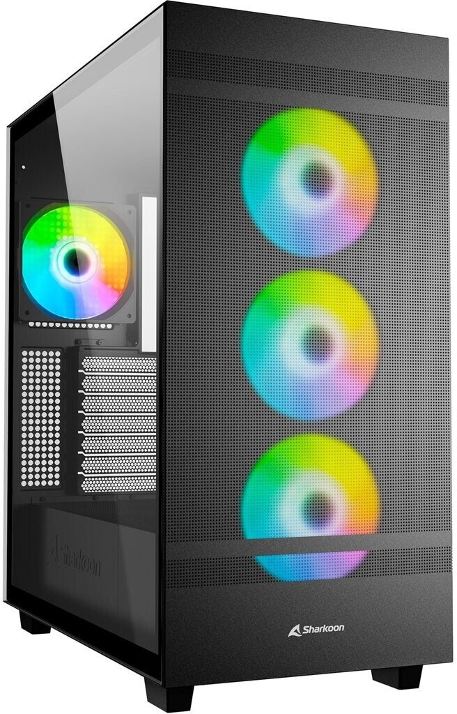 Sharkoon Rebel C50 ATX PC-Gehäuse – Weiß, Mit Mesh-Front, Bis Zu 11 Lüfter, USB-C & TRRS