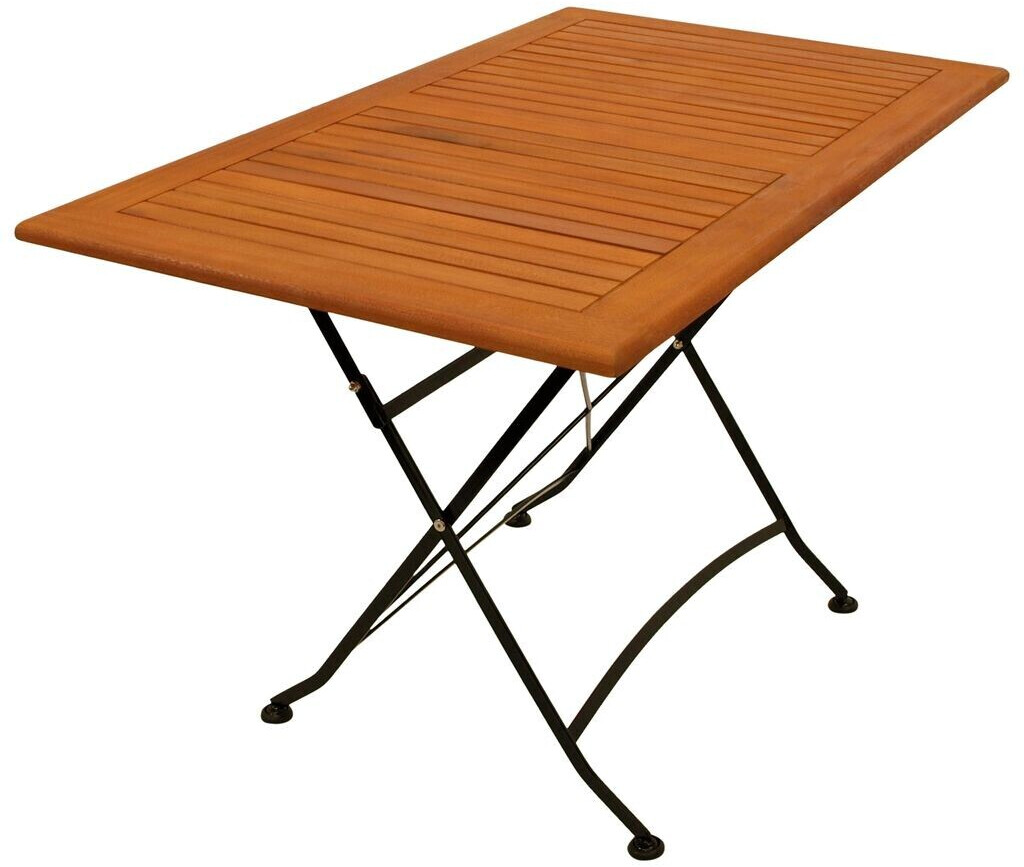 DEGAMO Gartentisch Klapptisch HOFGARTEN 70x120cm, Flachstahl schwarz