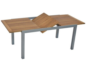 Merxx Gartentisch ausziehbar Akazienholz mit | Preisvergleich x 280,44 90 - € Aluminiumgestell ab cm 150/200 Silber bei