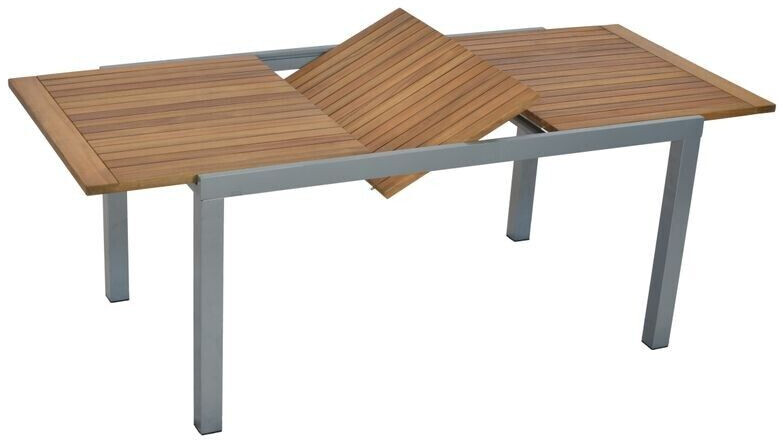 Merxx Gartentisch ausziehbar 150/200 x 90 cm - Aluminiumgestell Silber mit  Akazienholz ab 280,44 € | Preisvergleich bei