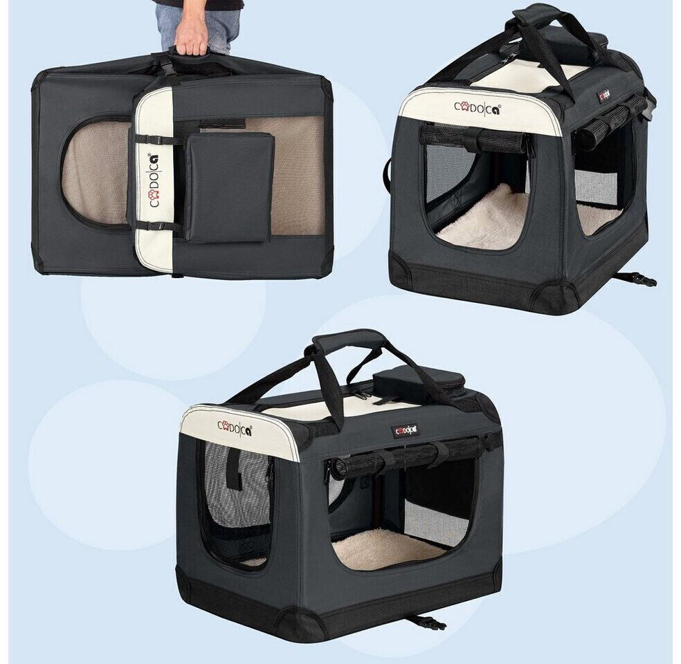 Cadoca Caisse de transport pour chien S anthracite