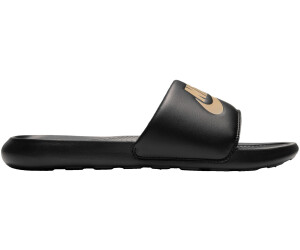 Nike kawa slide black gold clearance