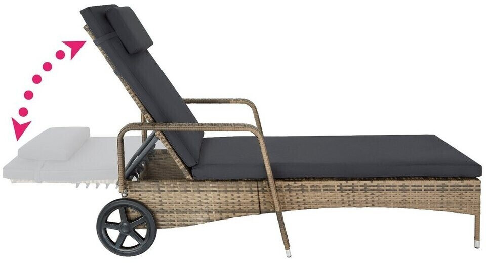 Tectake rattan sun lounger deals