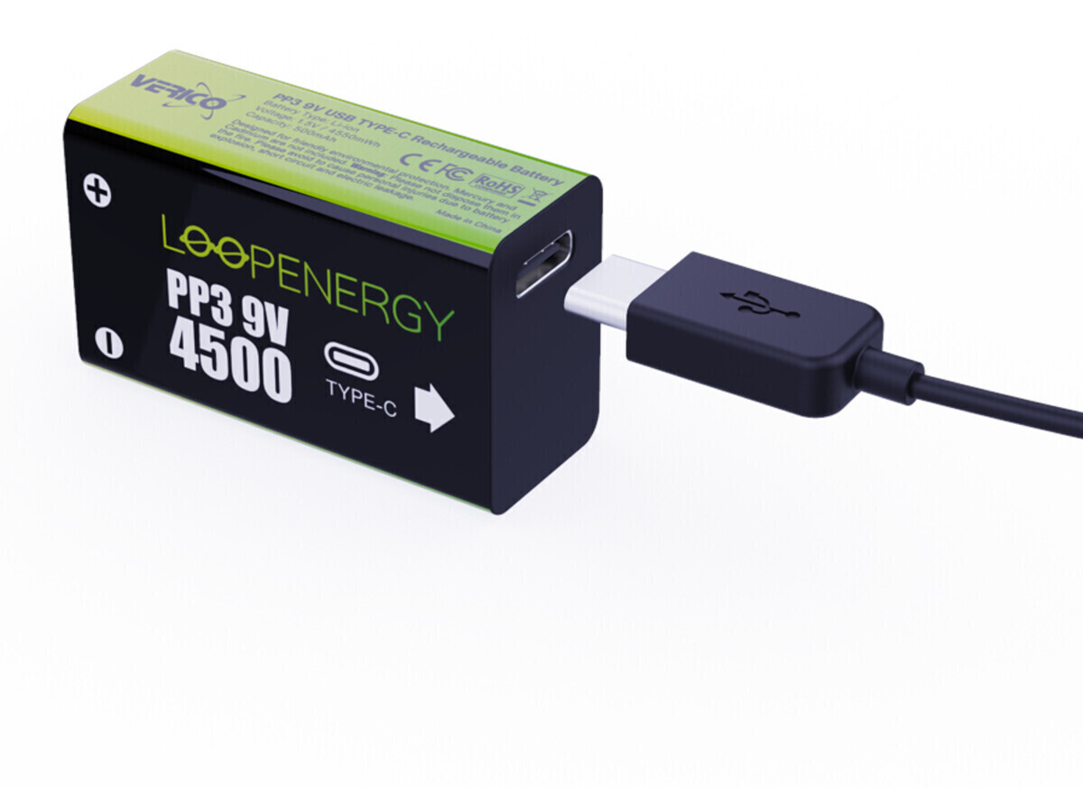 Verico LoopEnergy USB-C Pile rechargeable 6LR61 (9V) Li-Ion 500