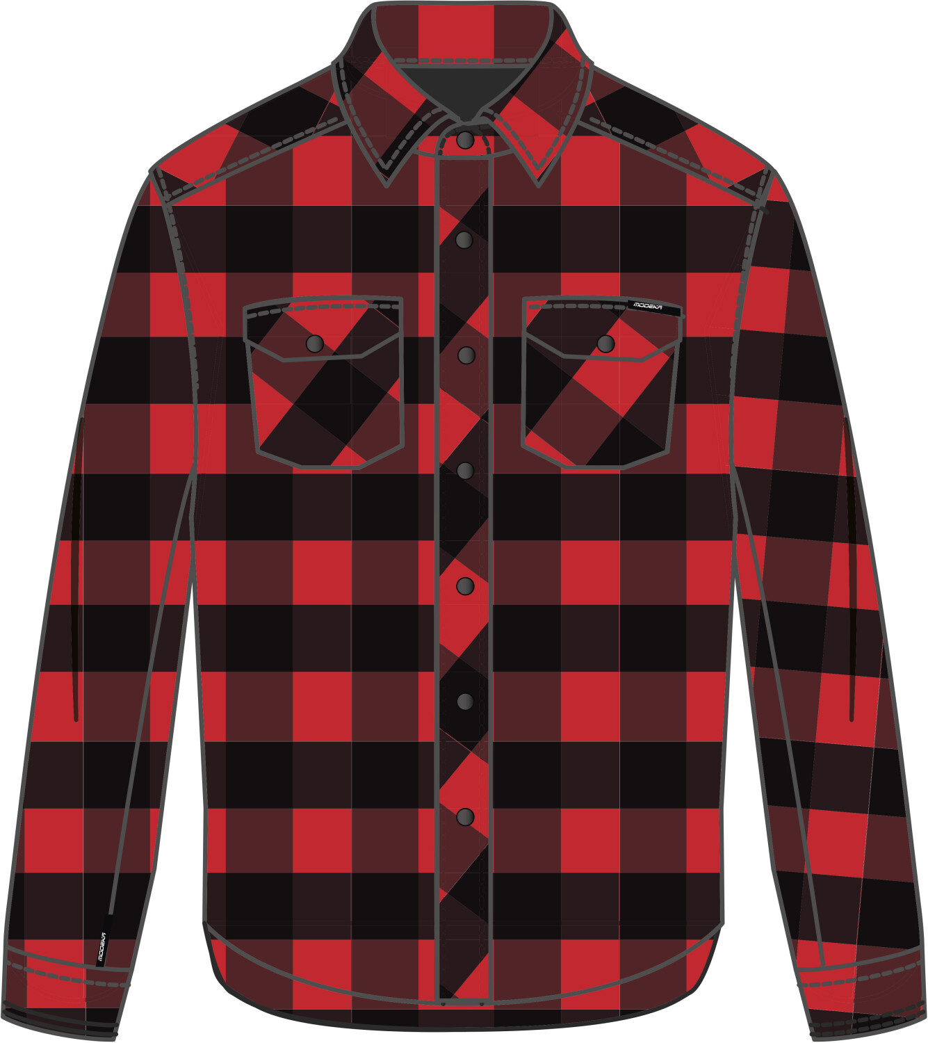 Modeka Chemise Nooner noir/rouge
