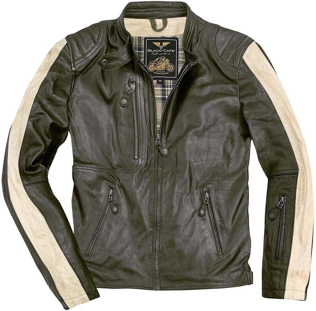 Black-Cafe London Vintage Leather Jacket green