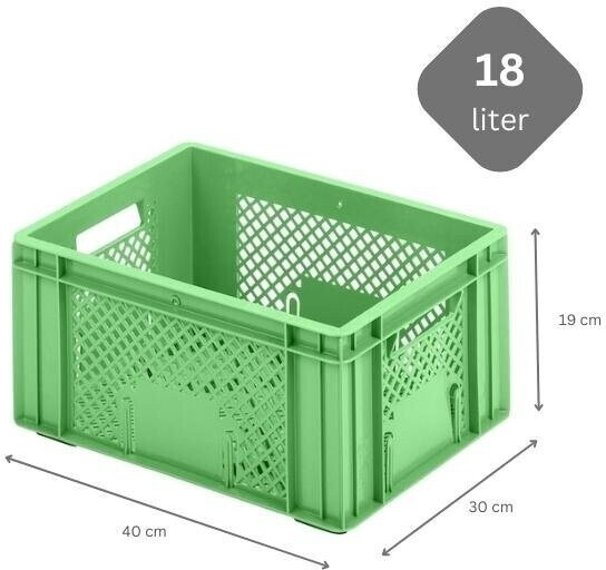 Gitter-Etagenwagen eurokraft pro: 4 Schienen für 12 Stück  50-Liter-Drehstapelbehälter