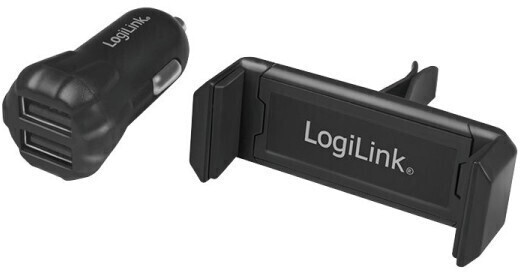 LogiLink PA0203 USB Doppel Kfz Ladegerät Autoladegerät + Smartphone  Halterung 360° ab € 6,36