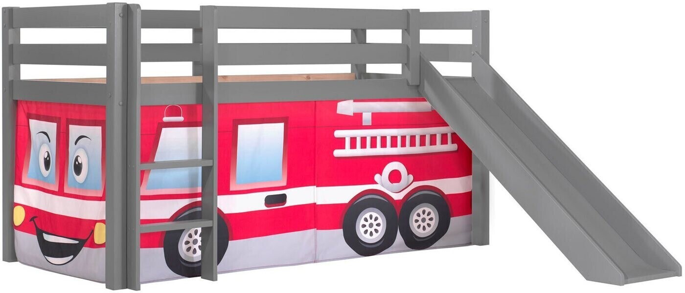 Lit pour Enfant en Bois 90 x 200 cm Camion de Pompier Rouge - Vipack